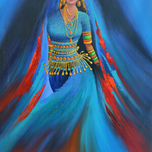 Thar woman in blue dress