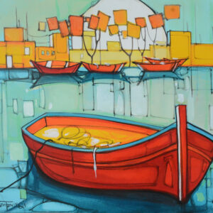 1 Big 4 small red boats & buildings